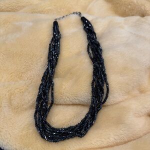 Elegant Black Beaded Necklace